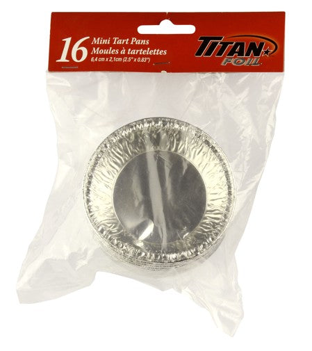 TITAN FOIL MINI ALUMINIUM TART PANS 16/PK