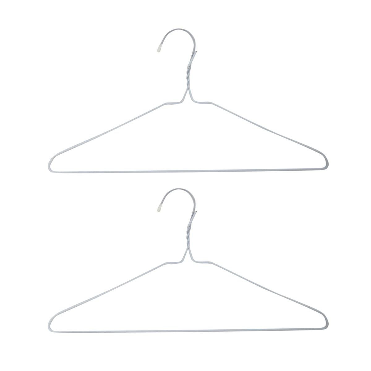 H.E. 4-pc Vinyl Coated Hangers, sleeve card. Blue & White