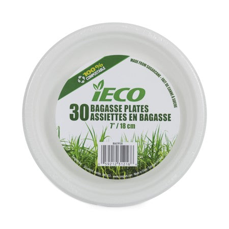 iECO  7" BAGASSE PLATE 30/PK  X 14/CS