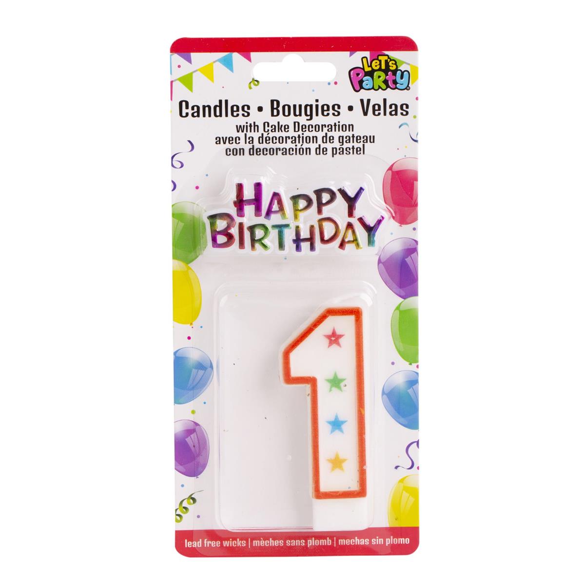 Number 1 Birthday Candle Set – 8cm Cake Decoration