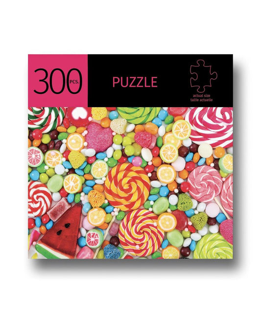 Paper 300pc Puzzle, Candy, L:8"xW:8"xH:2.3"