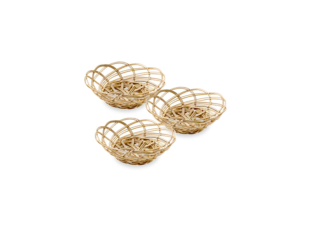 Coco Rib Basket: 4" Tray 3pc