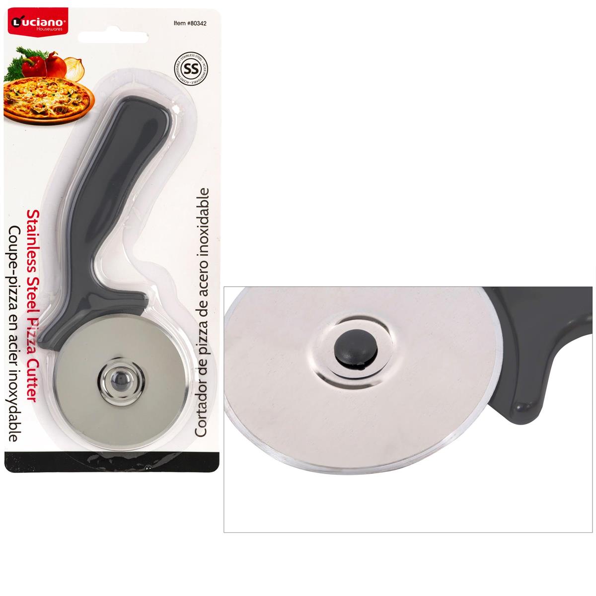 Luciano  S/S Pizza Cutter w/ Plastic Handle, b/c