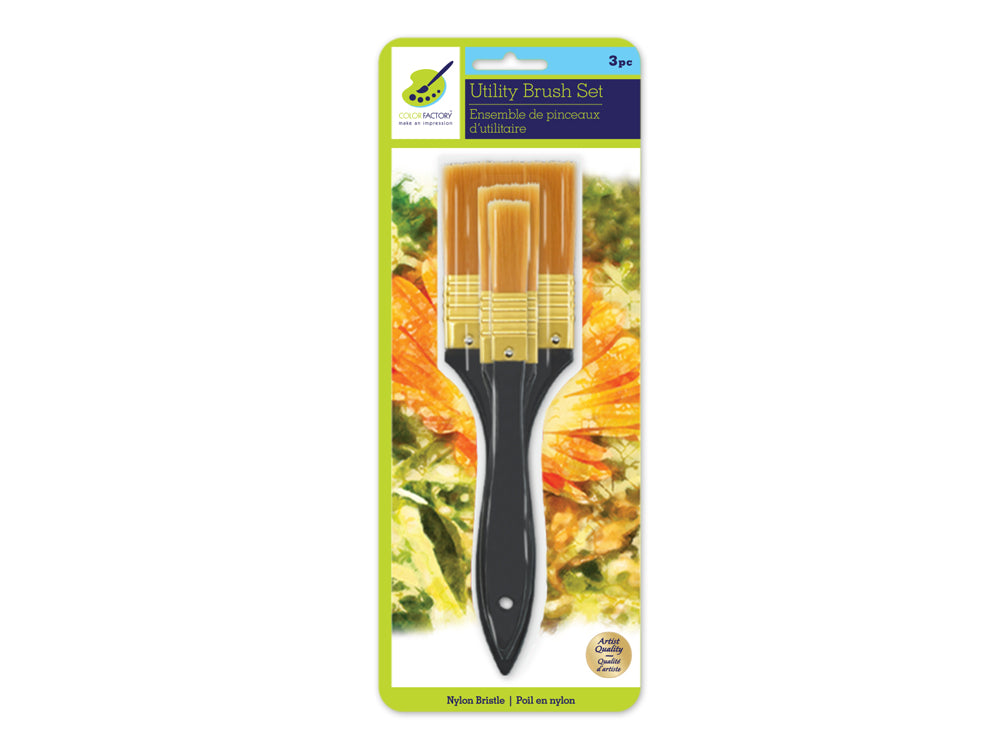 Artist Brush Set: All-Purpose Utility Brush Set x3 Wood Handle 0.5/1/2"