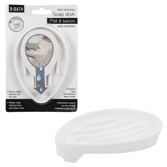 Bodico, Self-Draining Soap Dish, b/c, 12/clip strip