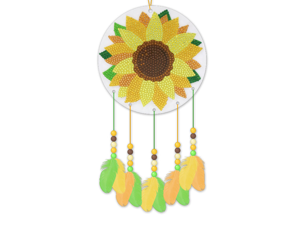 Craft Medley Kit: DIY Diamond Painting Dream Catcher Kit D) Sunflower