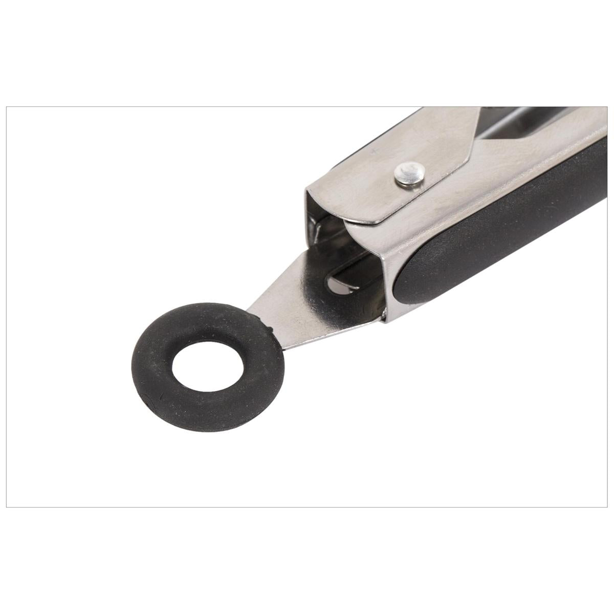 L.Gourmet  9" S/S Flat Tongs w/ Nylon Head, tag (CS)