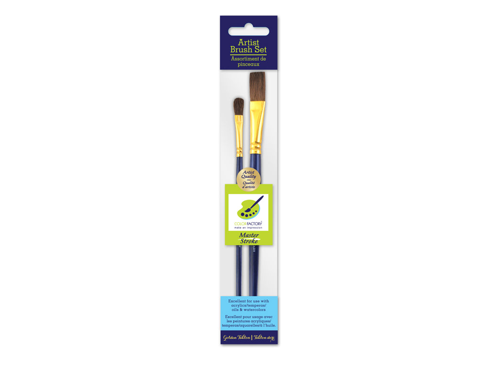 Artist Brush Set: Master Stroke Set x2 Wash1 Pony Hair Wash 1/2"+Mop 1/4"