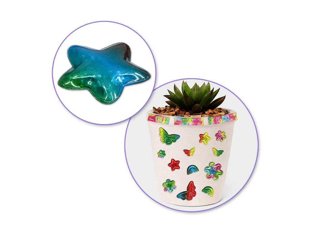 Paper Craft Sticker: 3.7"x6.9" 3D Pop-Up Foil Rainbow Effects B) Star