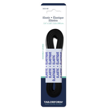 1/4' KNIT ELASTIC BLACK