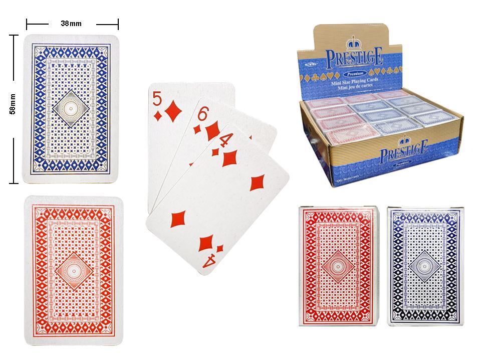 Prestige Mini Playing Cards, 38mmx58mm, Color Box, 36/dsp