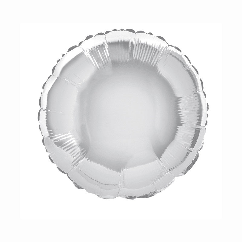 Solid Round Foil Balloon 18"  Packaged - Silver
