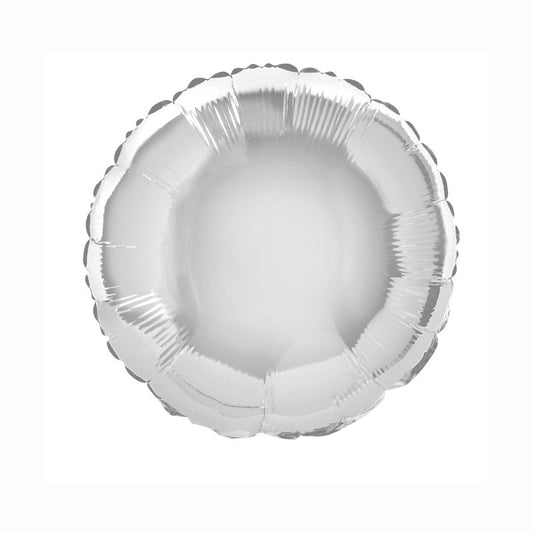 Solid Round Foil Balloon 18"  Packaged - Silver
