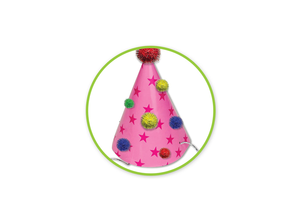 Krafty Kids: Pom-Poms Glitter Pack x75 Primary Colors Asst Sizes