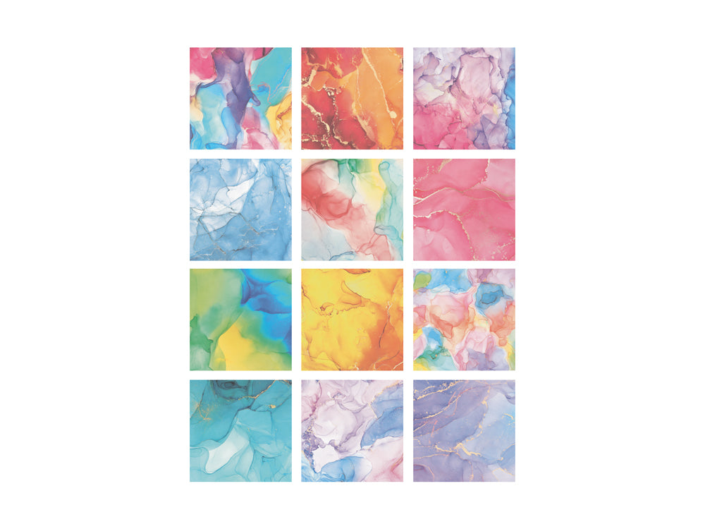 Paper Pads: 6"x6" Perfect Prints Stack Packs x24 Assorted S) Marbled