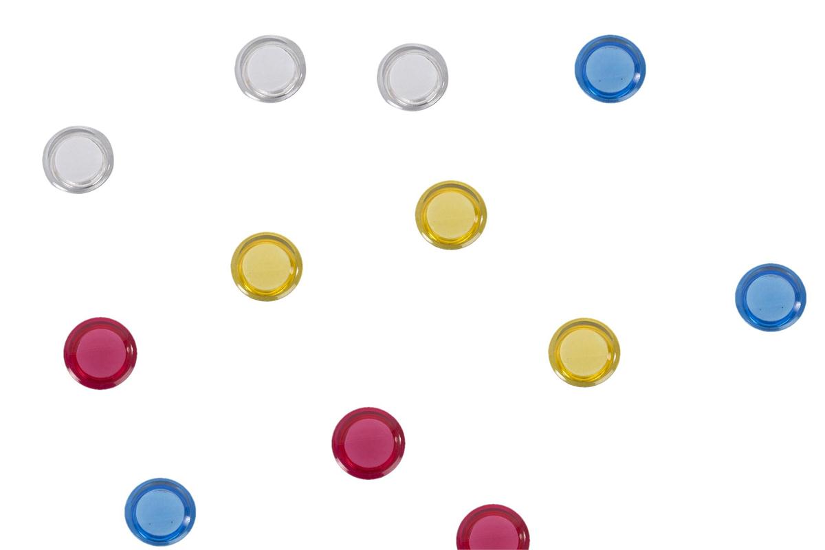 H.E., 12-pc Magnetic Buttons, Dia. 2cm, b/c