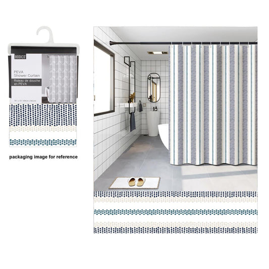 Bodico, PEVA Shower Curtain,  dotted panel, 70x72", hanger