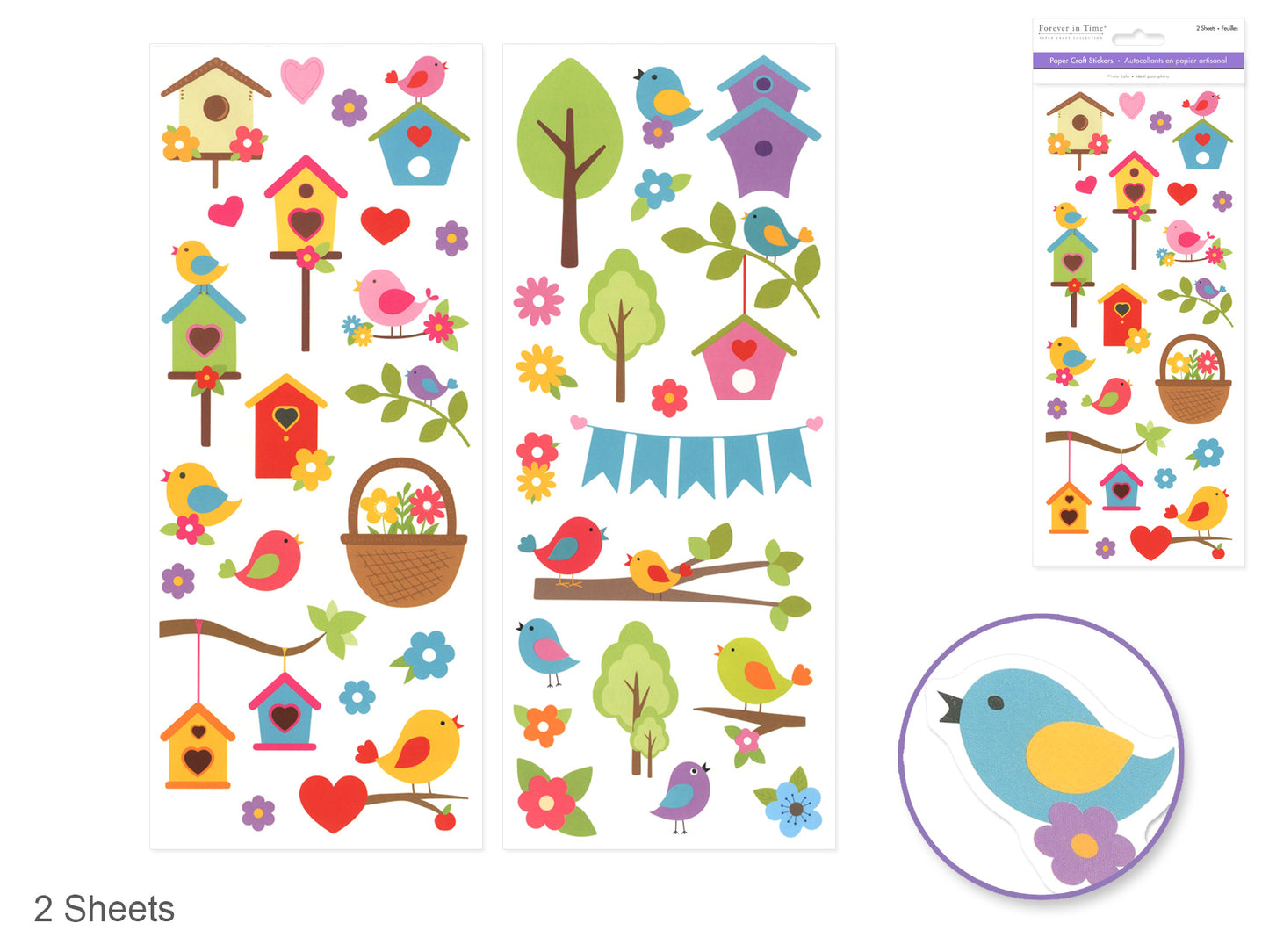 Paper Craft Sticker: 5"x12" 2-Sticker Themed Set D) Spring Fling