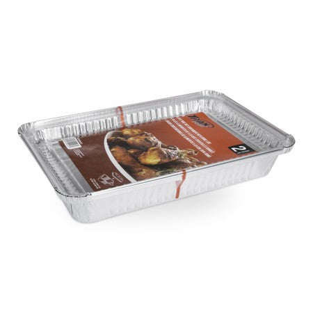 TITAN FOIL 4 LB SHALLOW ALUM TAKE OUT WITH DOME LIDS 2/PK