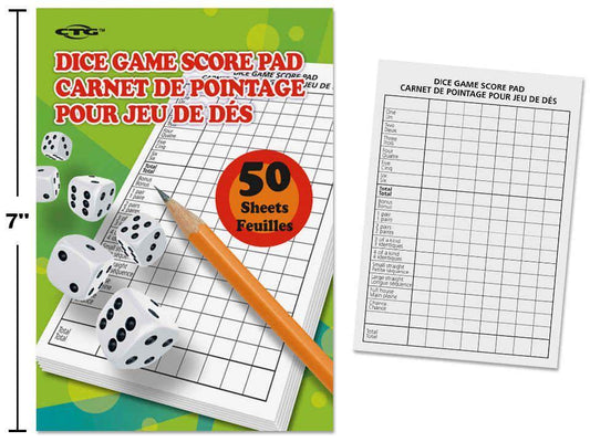 Dice Game Score Pad, J-Hook (P896714)