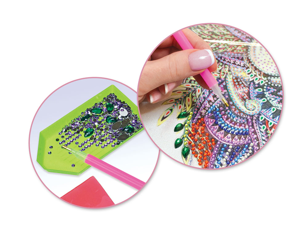 Craft Medley Kit: Diamond Painting Art Kit 12"x16" w/Gems+Tool+Tray N) Butterfly Floral