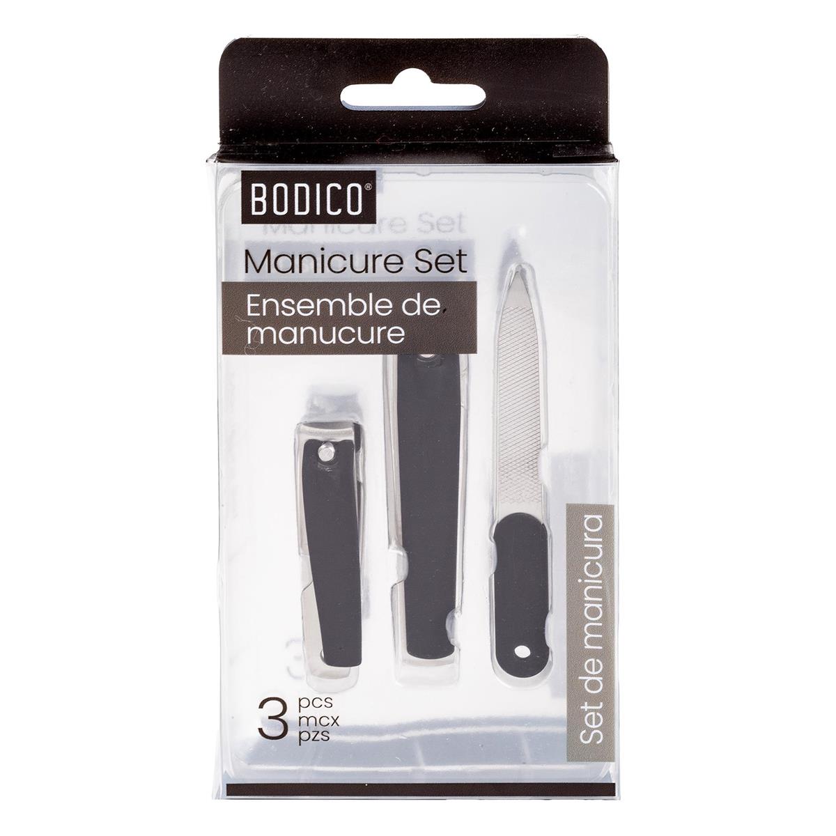 Bodico, 3-pc Men's Manicure Set Matte, PVC box