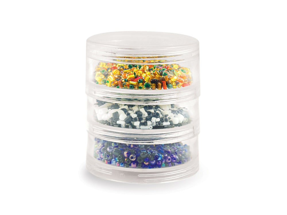 Craft/Bead Storage: 2.75"x1" Screw-Stack Canisters x3