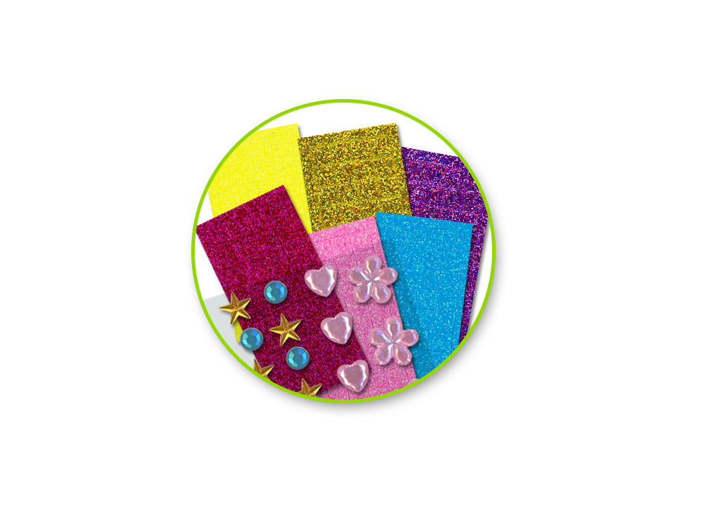 Krafty Kids Kit: DIY Glitter Mosaic Art Kit w/Gems G) Flying Unicorn