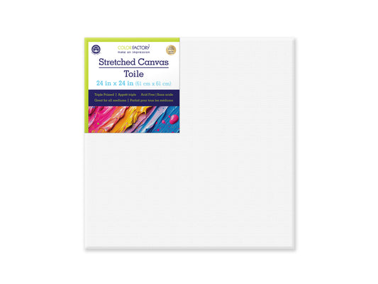 Stretch Artist Canvas: Square 24"x24" Primed Back-Stapled