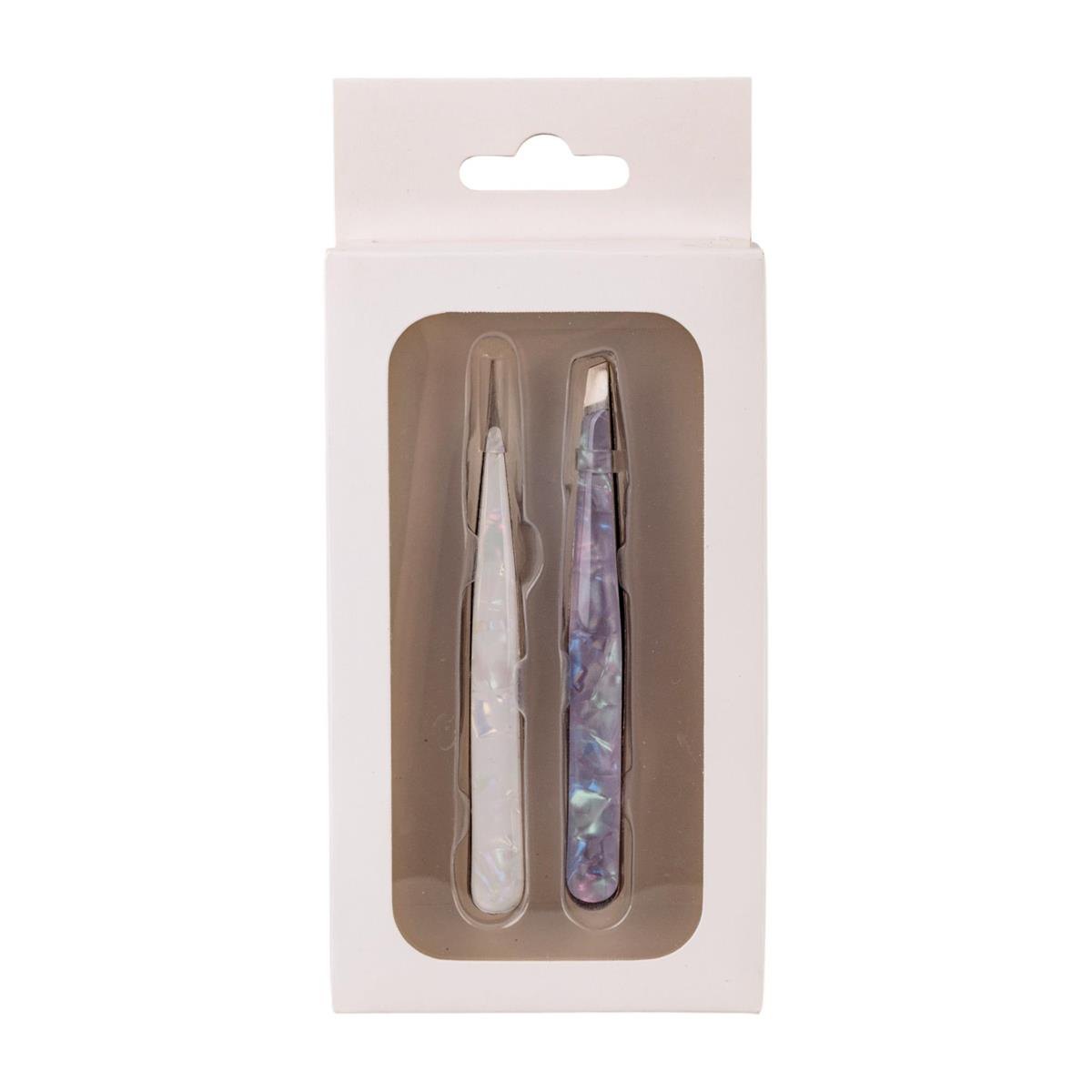 Bodico, 2-pc Tweezers w Iridescent Effect, window box