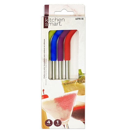 SS/SILICONE STRAWS- 4PCS+1 BRUSH