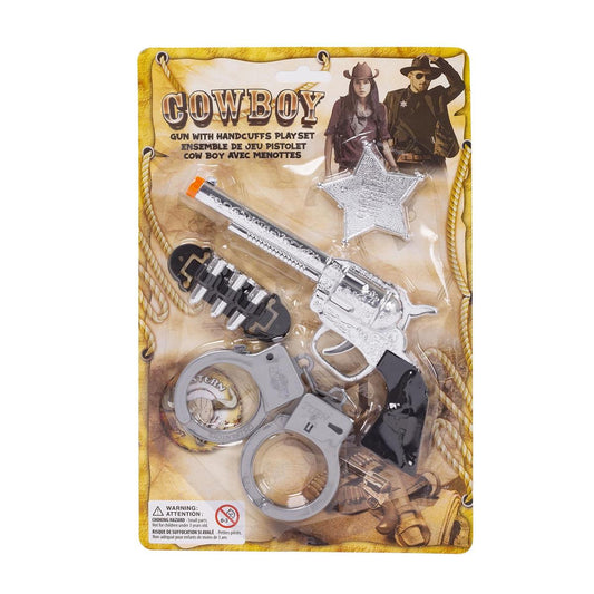 Cow Boy Gun with Handcuffs Playset Blister card