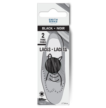 27" LACES - ROUND (2PR) BLACK