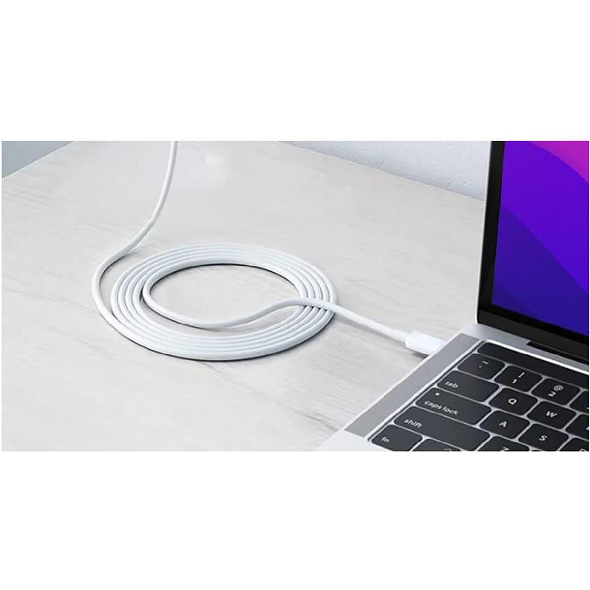 iFocus, 10 ft. USB-C data cable Syn Cbl,Wht,w/ strap