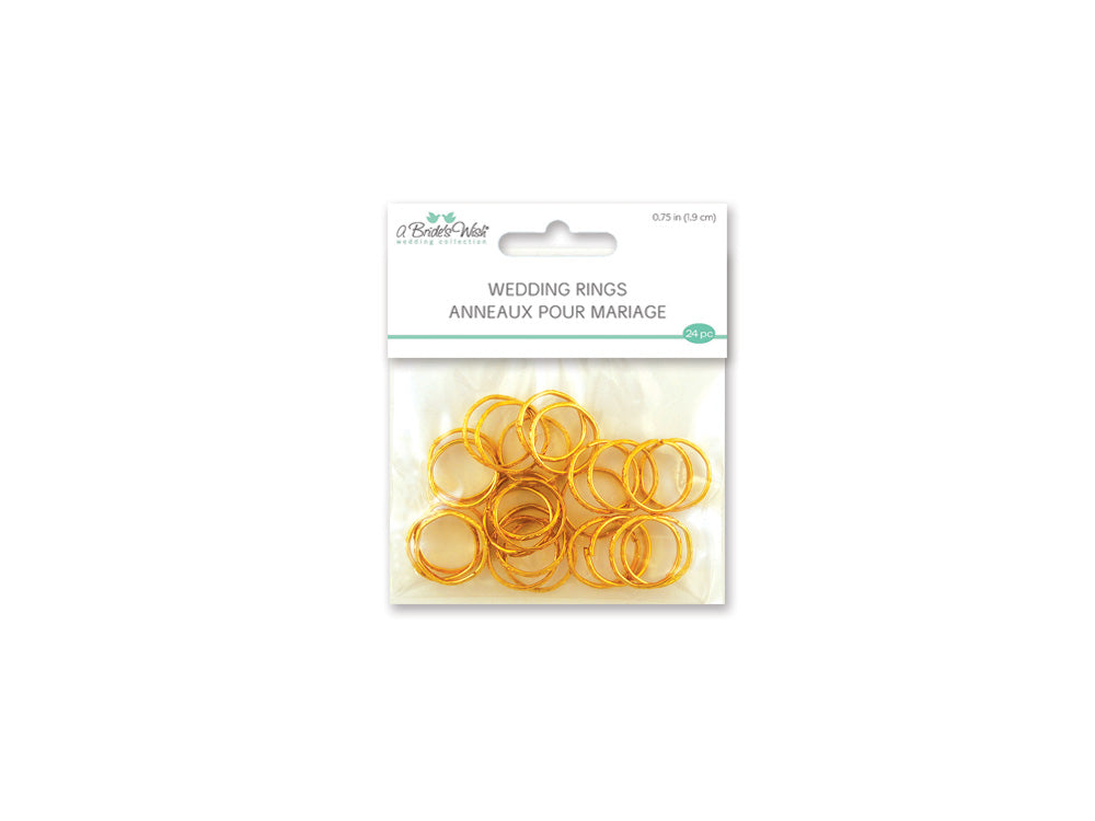 A Brides Wish: 3/4" Wedding Rings x24 Metal A) Gold